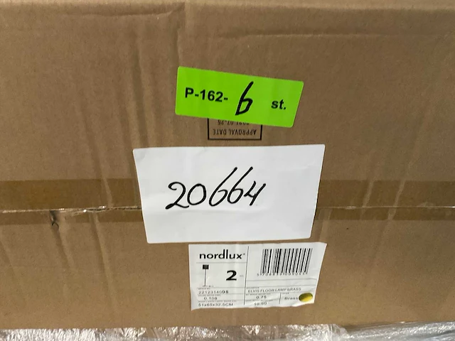 Pallet nordlux elvis e27 messing vloerlamp - afbeelding 5 van  5