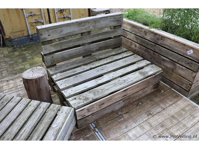 Palletbank - 124x96x86cm - afbeelding 1 van  3