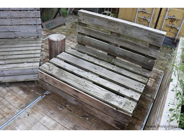 Palletbank - 124x96x86cm - afbeelding 2 van  3