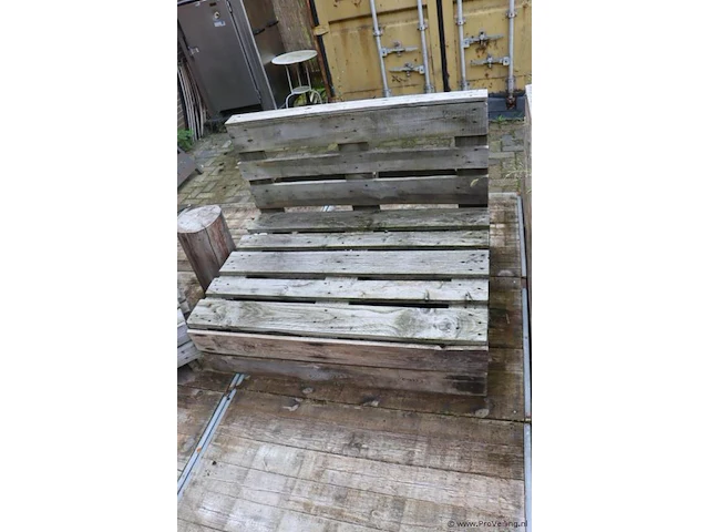 Palletbank - 124x96x86cm - afbeelding 3 van  3