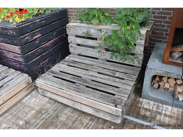 Palletbank - 124x96x86cm - afbeelding 1 van  3