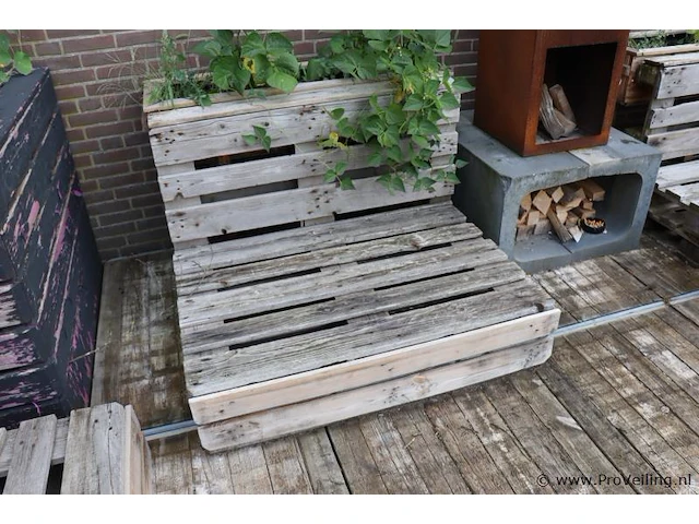 Palletbank - 124x96x86cm - afbeelding 2 van  3