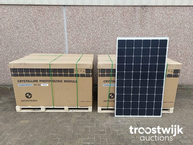 Pallets met 31 astronergy chsm6610m(dg)/f-310 glas-glas zonnepanelen - afbeelding 1 van  6