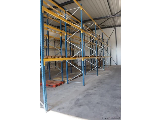 Palletstelling, metaal - 6x staanders 108x8,5x450cm & 30x liggers 273x8x4,5cm - afbeelding 2 van  6