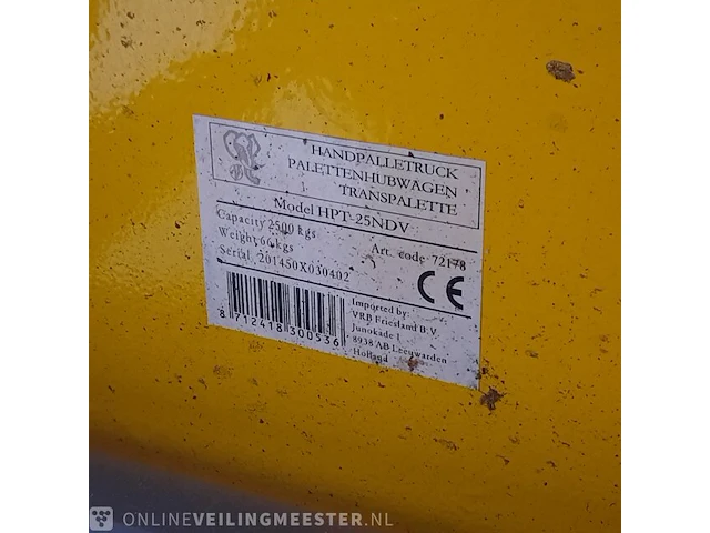 Palletwagen, hpt-25ndv - afbeelding 2 van  10