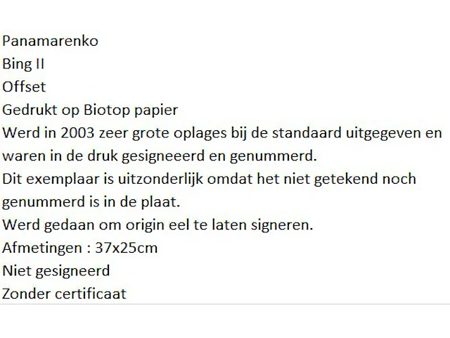 Panamarenko : bing ii unieke offset - afbeelding 4 van  4