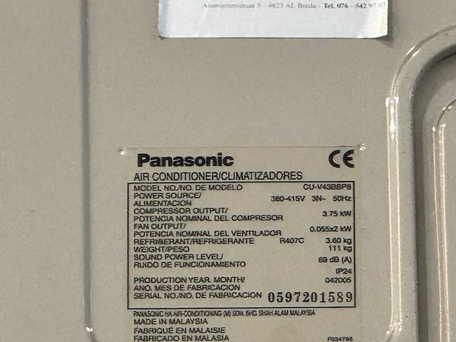 Panasonic airconditioning unit - afbeelding 5 van  10