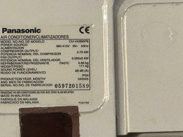 Panasonic airconditioning unit - afbeelding 6 van  10