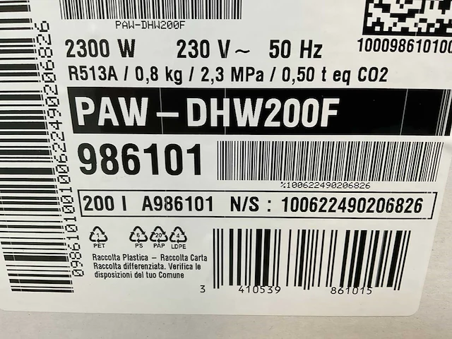 Panasonic / c.i.c.e 200l paw-dhw200f warmtepompboiler (3x) - afbeelding 3 van  3