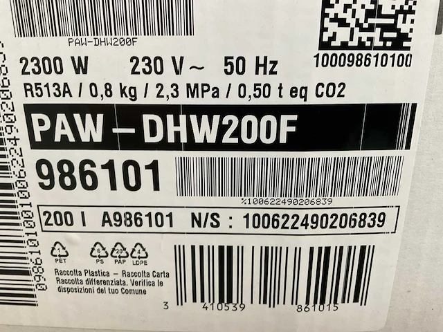 Panasonic / c.i.c.e 200l paw-dhw200f warmtepompboiler (5x) - afbeelding 3 van  3