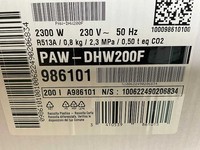 Panasonic / c.i.c.e 200l paw-dhw200f warmtepompboiler - afbeelding 3 van  3