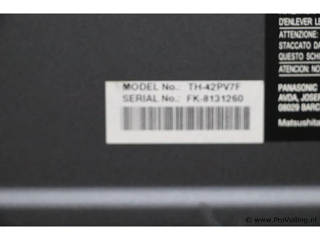 Panasonic viara tv model th-42pv7f - 42" - afbeelding 7 van  8