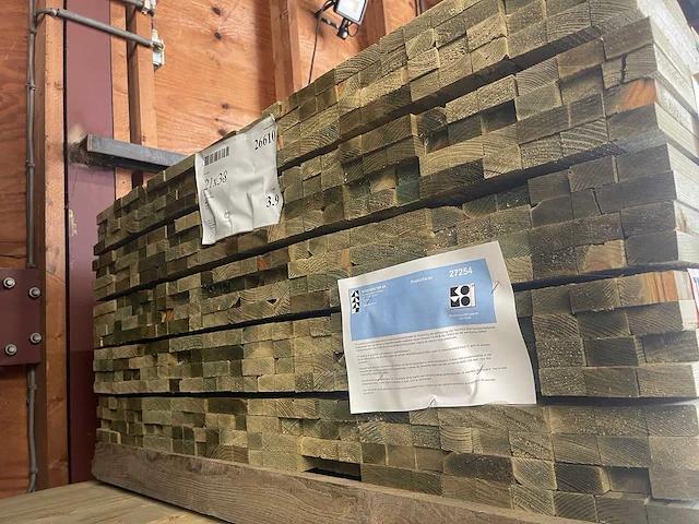 Panlatten groen geïmpregneerd 3900x39x21mm (300x) - afbeelding 3 van  3