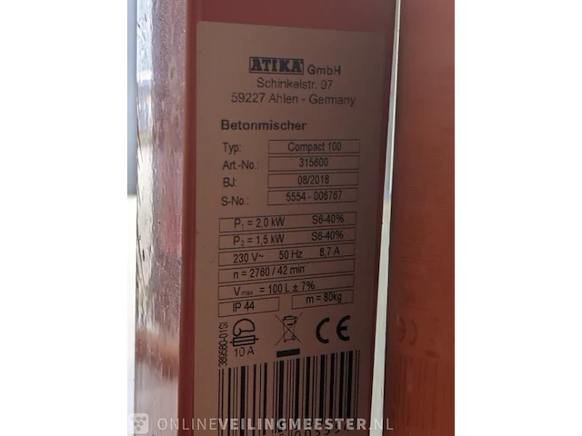 Panmixer atika, compact 100, bouwjaar 2019 - afbeelding 2 van  11
