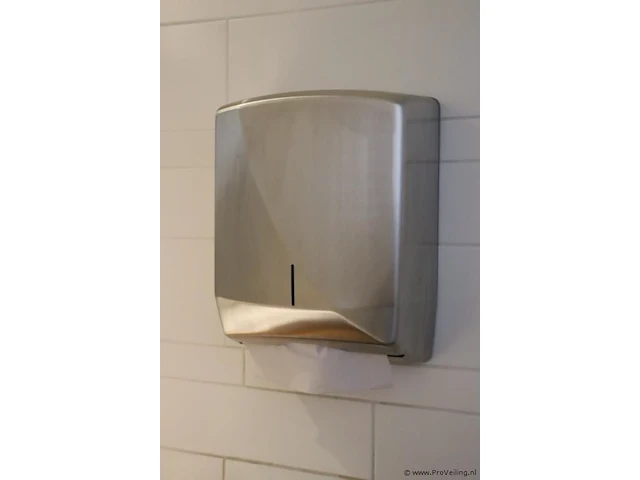 Papieren handdoekdispenser rvs - afbeelding 1 van  2
