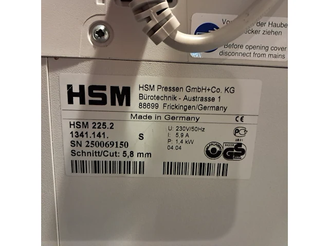 Papiershredder ham-online, hsm 225.2, grijs - afbeelding 5 van  5