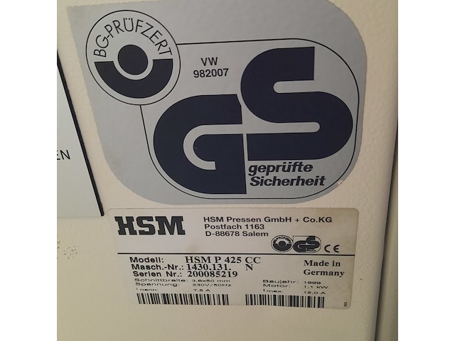 Papiervernietiger, hsm, p425 cc - afbeelding 8 van  9