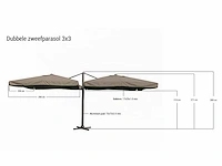 Parasol - paralux - dubbel hangend - zweefparasol - afbeelding 2 van  2