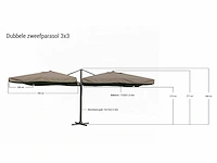 Parasol - paralux - dubbel hangend - zweefparasol - afbeelding 2 van  2