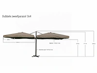 Parasol - paralux - dubbel hangend - zweefparasol - afbeelding 2 van  2