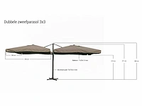 Parasol - paralux - dubbel hangend - zweefparasol - afbeelding 2 van  2