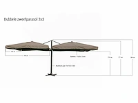 Parasol - paralux - dubbel hangend - zweefparasol - afbeelding 2 van  2