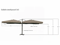 Parasol - paralux - dubbel hangend - zweefparasol - afbeelding 2 van  2