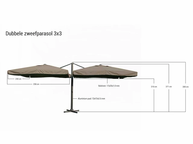 Parasol - paralux - savora - 360 graden - afbeelding 2 van  3