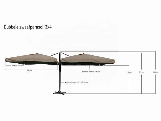 Parasol - paralux - visario - 360 graden - afbeelding 2 van  3