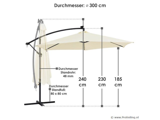 Parasol 300cm led - afbeelding 11 van  14