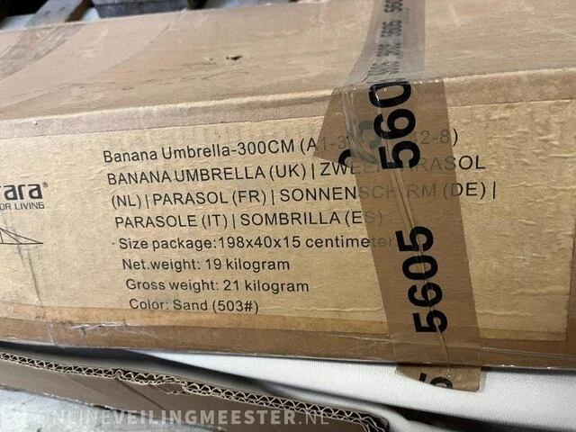 Parasol 300cm sorara outdoor living, beige - afbeelding 5 van  6