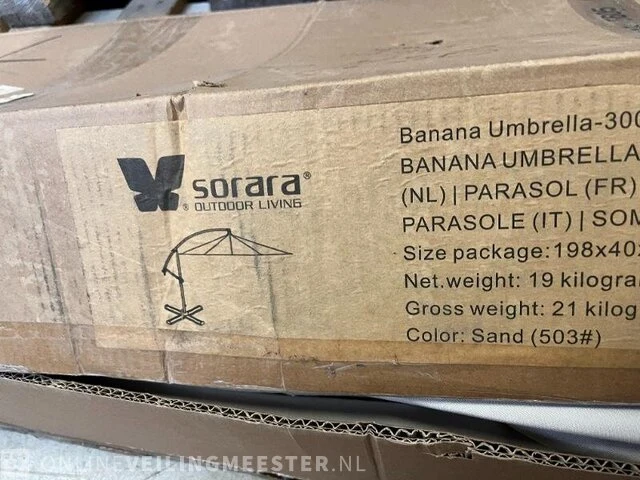 Parasol 300cm sorara outdoor living, beige - afbeelding 6 van  6