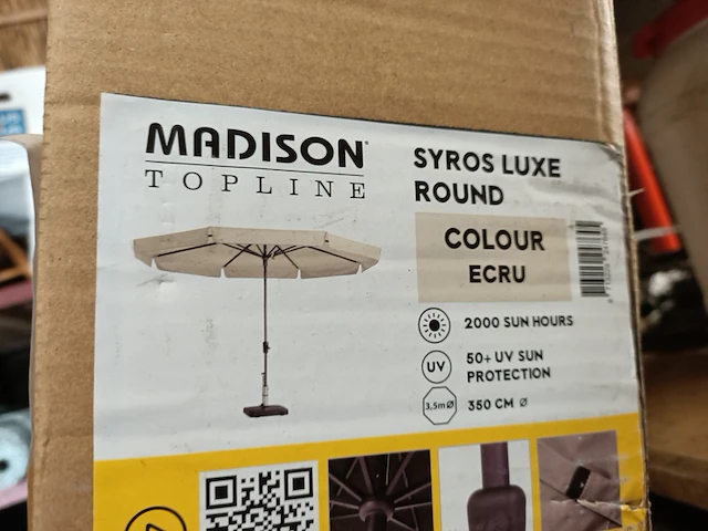 Parasol, madison, topline syros luxe, ecru - afbeelding 3 van  6