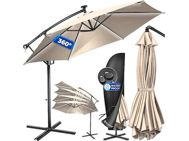 Parasol met ledverlichting - afbeelding 1 van  3