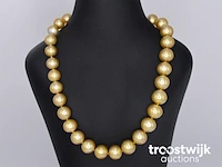 Parel choker met gouden zuid-zee parels - afbeelding 2 van  6
