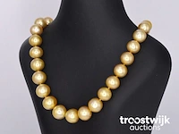 Parel choker met gouden zuid-zee parels - afbeelding 3 van  6