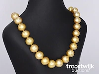 Parel choker met gouden zuid-zee parels - afbeelding 4 van  6