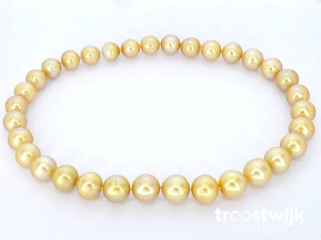 Parel choker met gouden zuid-zee parels - afbeelding 6 van  6