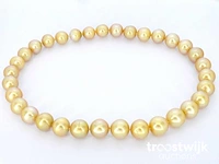 Parel choker met gouden zuid-zee parels - afbeelding 6 van  6