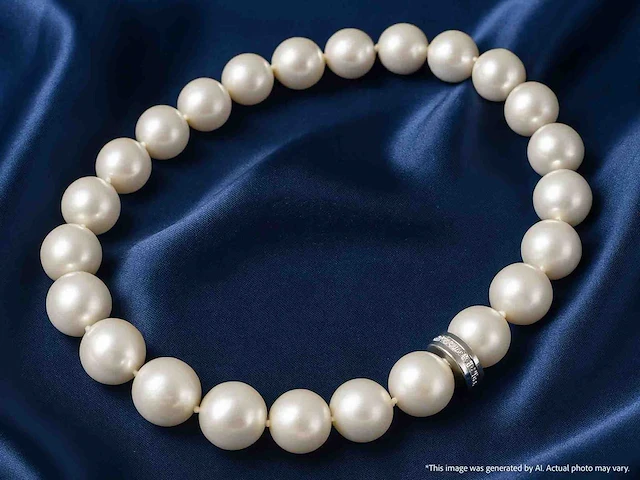 Parelsnoer 18k goud briljant - afbeelding 2 van  10