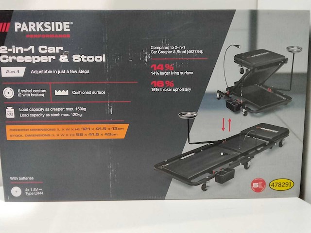 Parkside - werkplaats ligstoel, tevens stoel - afbeelding 1 van  5