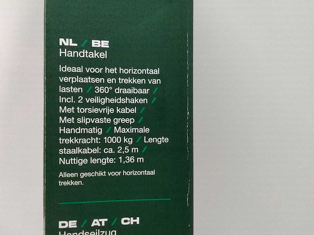 Parkside - zware handtakel 1000 kilo - afbeelding 3 van  4