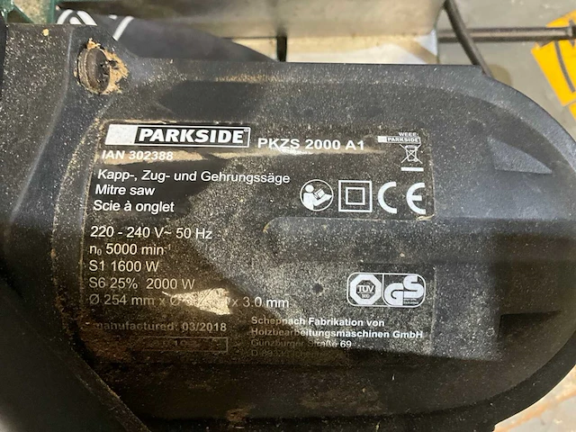Parkside ian 302388 afkortzaag - afbeelding 4 van  4