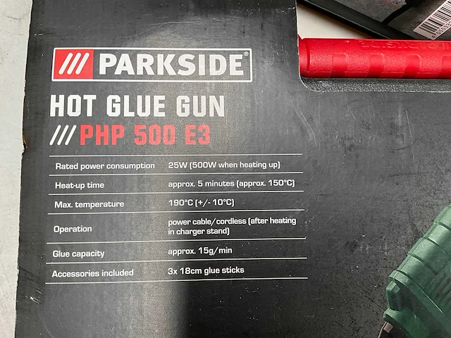Parkside php 500 e3 lijmpistool met lijm - afbeelding 2 van  4