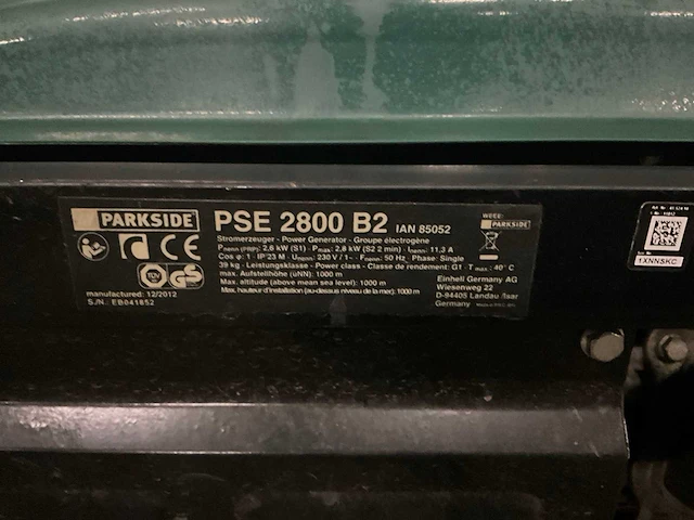 Parkside pse 2800 b2 stroomgenerator - afbeelding 4 van  4