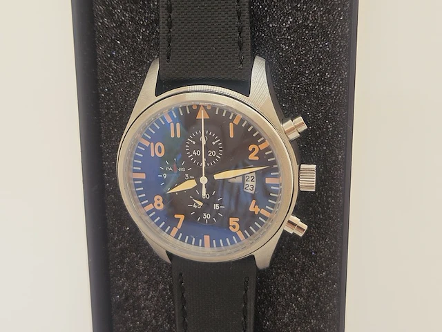 Parnis militaire mechanisch herenhorloge inclusief doos - afbeelding 2 van  6
