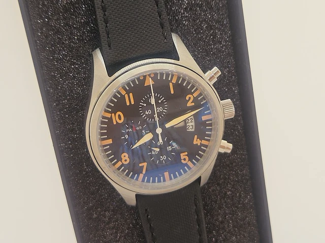 Parnis militaire mechanisch herenhorloge inclusief doos - afbeelding 3 van  6