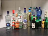 Partij (alcoholische) dranken o.a. vodka, bacardi & lefort - afbeelding 1 van  3