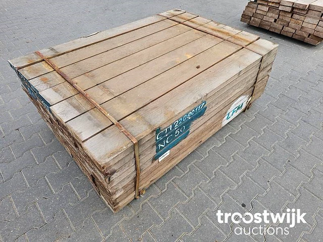 Partij azobe planken 70 stuks 150x15x5cm - afbeelding 1 van  6