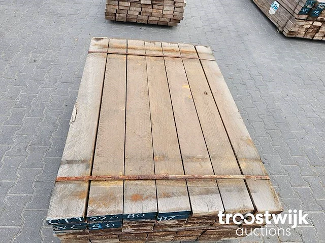 Partij azobe planken 70 stuks 150x15x5cm - afbeelding 4 van  6